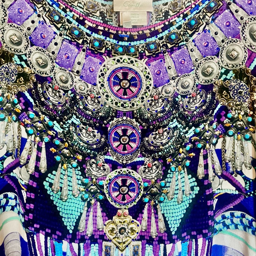 Camilla Purple Turquoise Embellished Maxi Dress